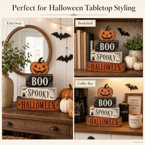 Halloween Pumpkin Decor Indoor, Halloween Table Decorations for Home