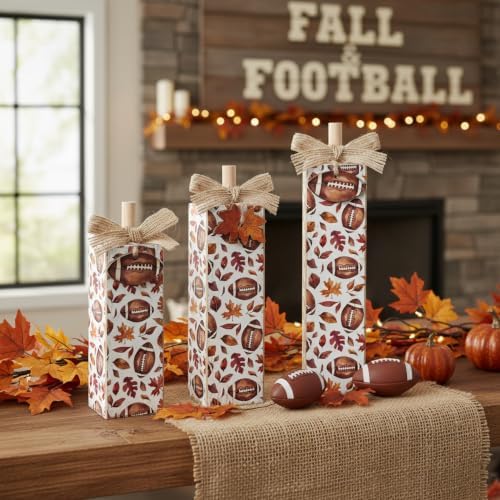 Redbaker 3 Pcs Fall Football Decorations for Home, Football Table Decor