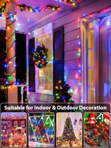 2 Pack Extendable Christmas String Lights Indoor Outdoor 200 LED Multicolor
