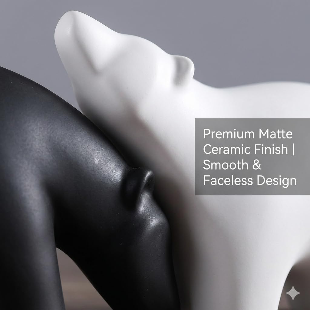 Modern Ceramic Bear Figurines / Middle / Black / Set of 2