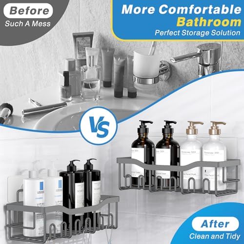 Shower Caddy 5 Pack,Adhesive Shower Organizer for Bathroom Storage&Home Decor&Kitchen,No Drilling,Large