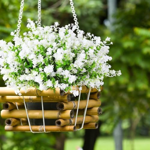 RECUTMS 10Pcs Artificial Flowers for Outside Artificial Faux Plants Flowers
