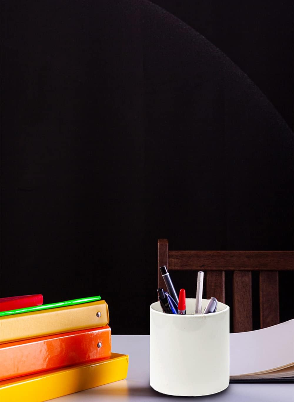 Glossy Ceramic Cylinder Vase / Small / White