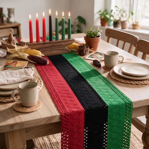 Artoid Mode Green Black Red Farmhouse Rustic Table Runner 12x72 Inch