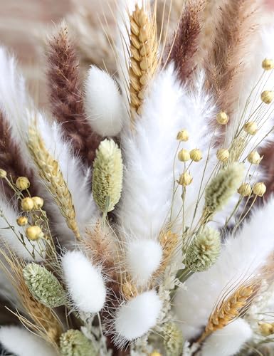 Dried Flowers Bouquet / White / Set of 126
