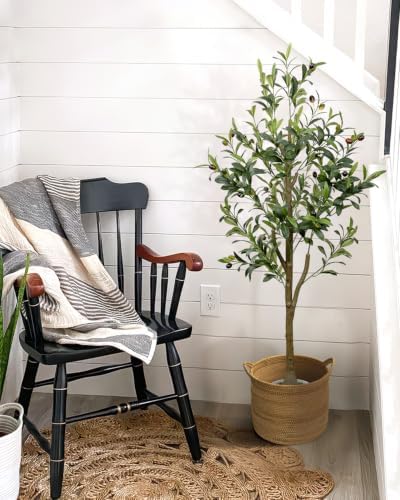 4FT Artificial Olive Tree Indoor Tall Faux with Planter