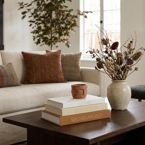 3-Piece Linen Decorative Book Box Set, Fabric Covered Fake Books for Shelf Decor, Modern Aesthetic Storage Books with