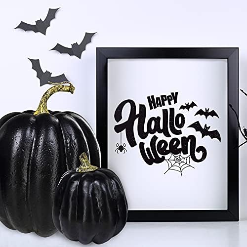 Winlyn 7 Pcs Assorted Artificial Black Pumpkins Halloween Faux Rustic Decorative Foam Pumpkins for Fall Halloween Thanksgiving Tabletop Centerpiece Mantel Kitchen Decor