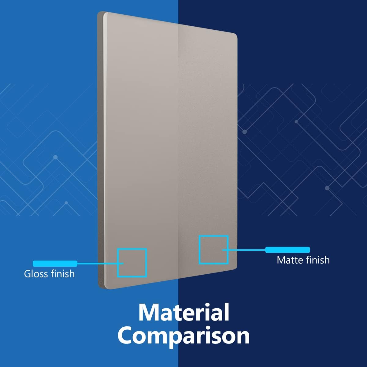LIDER Blank Wall Plate, Screwless Design, Midsize, 1-Gang, 10-Pack | Temperature And Impact Resistant, Matte Nickel