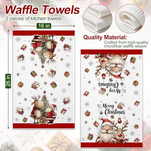 Christmas Kitchen Towels Set of 2 - Christmas Kitchen Decor