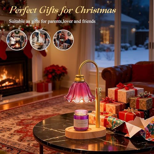 Flower Candle Warmer Lamp with Timer & 4-Level Dimmer, Adjustable Height