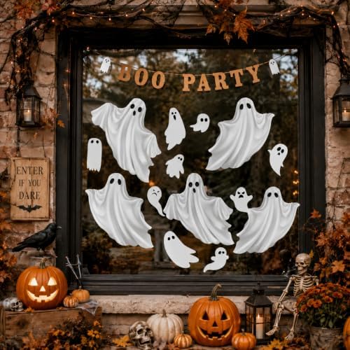 Halloween White Ghost Window Mirror Cling Decal Decoration Large 35.5''