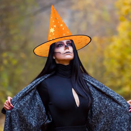 Newcotte 16 Pieces Witch Hats Halloween Costumes for Women Men Modern Witch Hats Fancy Dress Party Decorations