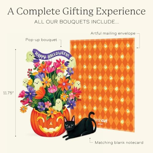 FreshCut Paper Jack-O-Lantern Boo-quet Glow-in-the-Dark Pop Up Card