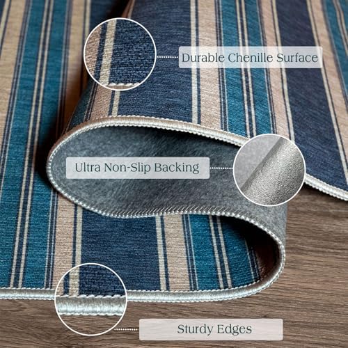 3x5 Striped Entry Rug - Washable Indoor Outdoor Mats for Front Door