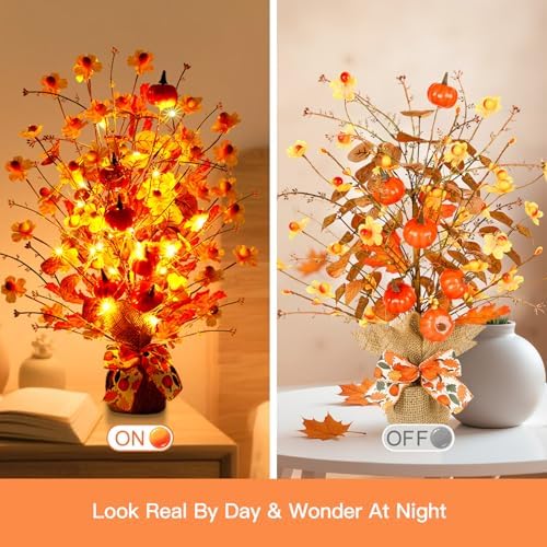 Joyhalo 2 Pack Lighted Christmas Tree Tabletop with LED Battery Operated
