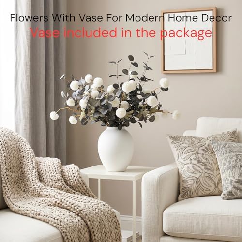 Artificial Floral Arrangements With Vase, Centerpiece for Dining Table