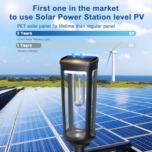 JEJOT Solar Pathway Lights Outdoor Waterproof, 4 Pack Solar Walkway Lights