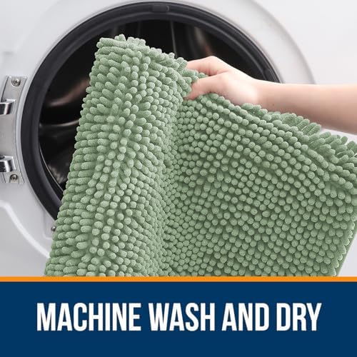 OLANLY Bathroom Runner Rugs 47x20, Extra Soft Absorbent Chenille Bath Rugs