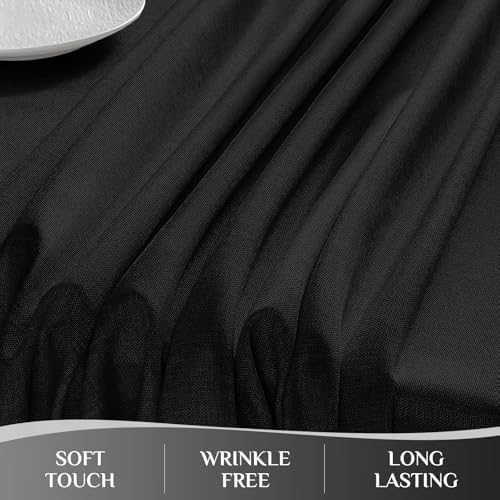 Softalker Black Tablecloths Rectangular 84x60 inch Linen Textured Table Cloth Waterproof, Stain and Wrinkle Resistant, Outdoor Table Cloth for 6 Foot Rectangle Tables Decor for Party Holiday Birthday