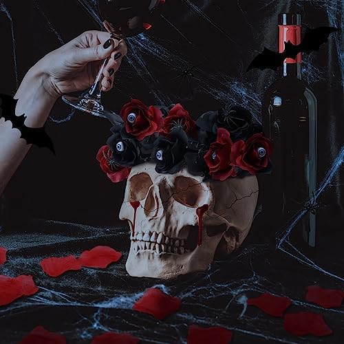 Hotop 40 Pcs Halloween Artificial Flowers with Eyeball and Spider