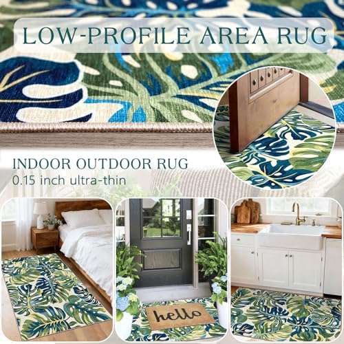 Boho Outdoor Rug - 28" x 43" Front Door Mat Indoor Outside Entrance