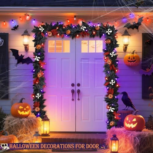 Timer - 6 Ft Halloween Garland with Lights Halloween Decor