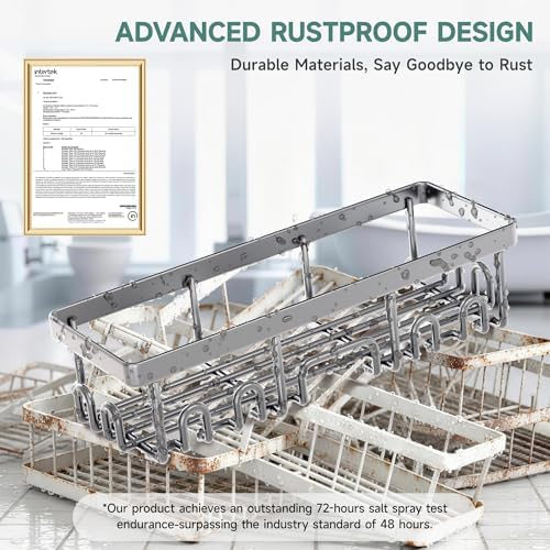 Veken Shower Caddy 6-Pack, No Drilling & Rustproof, Waterproof Adhesive Shelves Rack with Soap Holder, Large Capacity