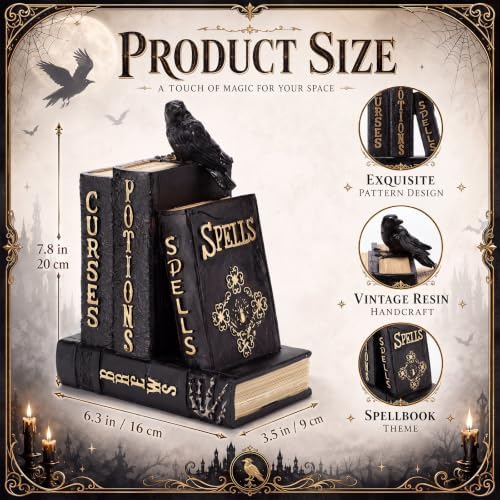 Namalu Halloween Mantel Decor Halloween Book Decor, Black Raven Style