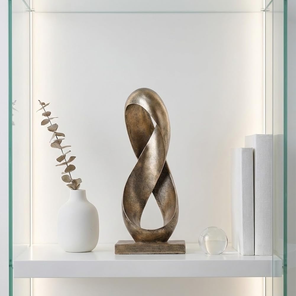 Large Knot Decor Statue Tall / Bronze / 14.6 Inch