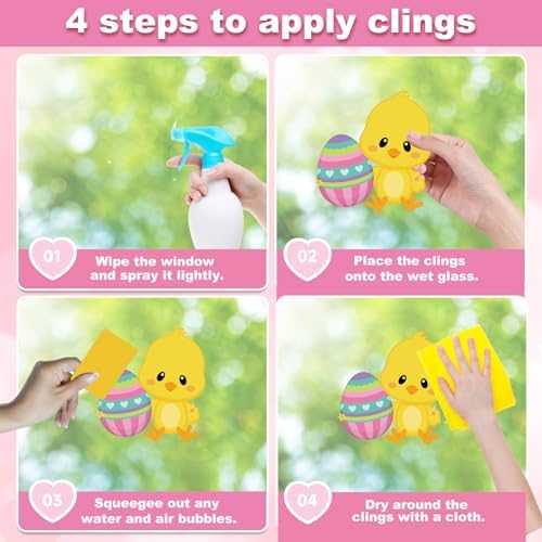 Holiday Window Clings for Home Decorations (Easter Party)