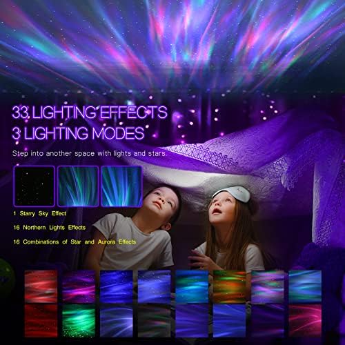 Northern Galaxy Light Aurora Projector with 33 Light Effects, Night Lights LED Star Projector for Bedroom Nebula Lamp