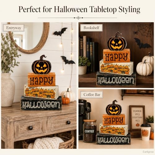 Halloween Pumpkin Decor Indoor, Halloween Table Decorations for Home