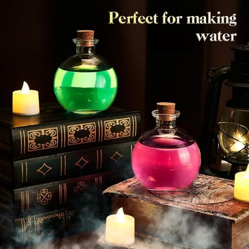 12 Pcs 8.5 oz Glass Potion Bottles with Cork, Halloween DIY Crafts Bottle