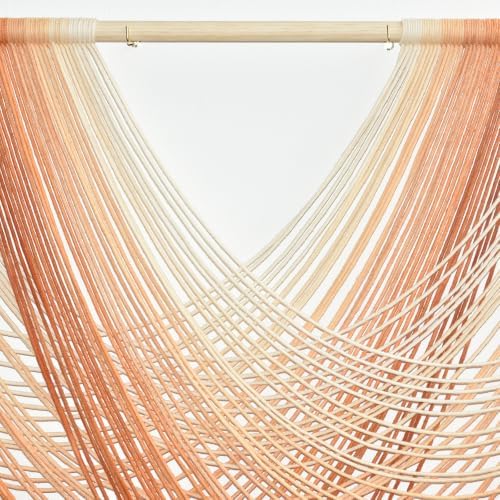 Macrame Wall Hanging Orange Boho Fiber Art Large Decor 57"W*31"L