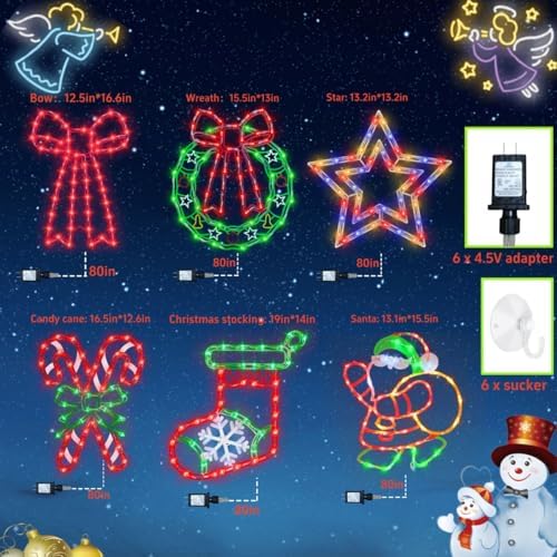TRWYMZ Christmas Decorations - 16" Christmas Window Silhouette Lights