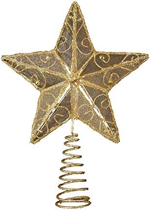 Kurt Adler 6-1/4-Inch Gold Wire Star Treetop