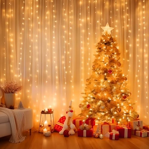 Minetom Halloween Curtain Lights, 300 LEDs Twinkle Fairy Lights, 8 Modes