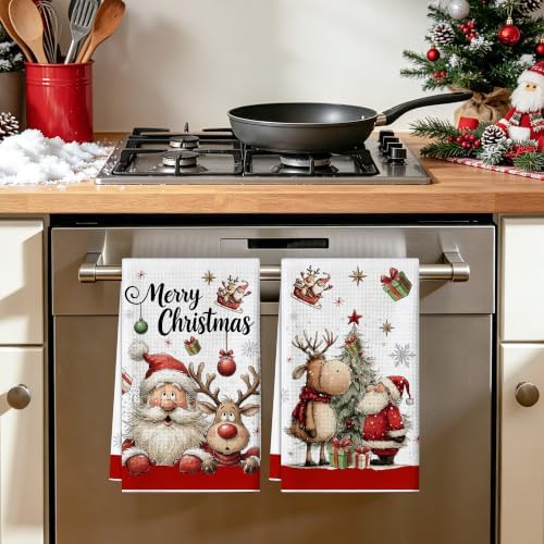 Christmas Kitchen Towels Set of 2 - Christmas Kitchen Decor