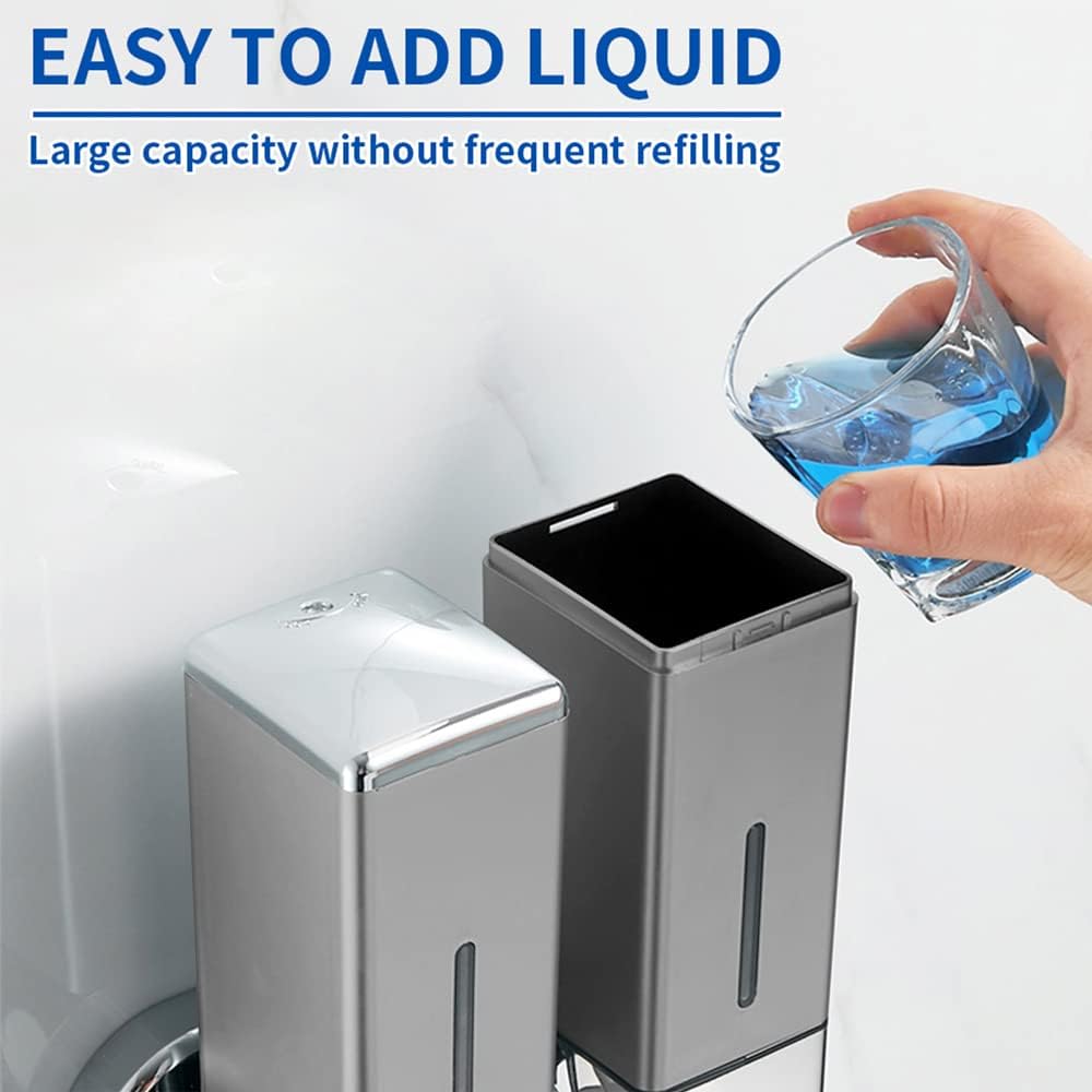 3 x 500ml per Cup Wall Mounted Manual Soap Dispenser for Home, Bath, Kitchen, Hotels, Restaurants. Shower and Lotion