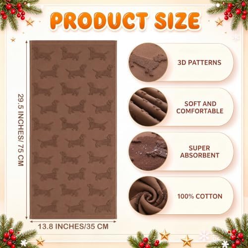 Remagr 3 Pcs Dachshund Hand Towels Set for Bathroom 29.5 x 13.8 Inch