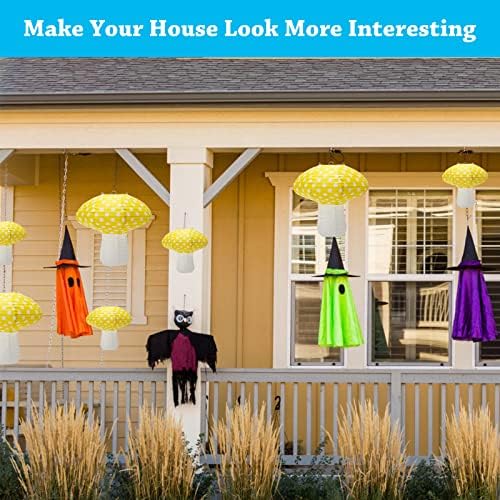 Windspeed 4Pcs Mushroom Shaped Paper Lanterns 8 &12 Inch Mushroom Lanterns