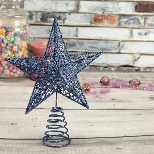 BinaryABC Iron Christmas Tree Star Topper,20cm Glittering Tree Topper