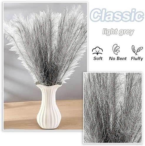 30PCS Silver Faux Pampas Grass 17" for Vase Filler Decor
