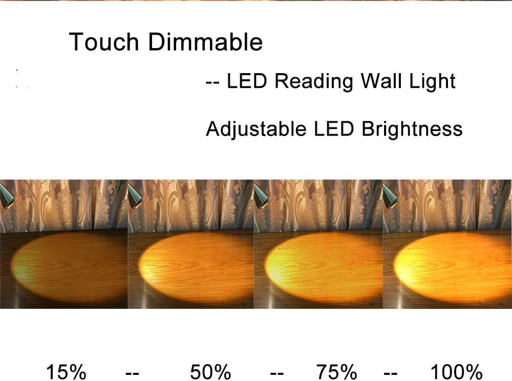 HomeFocus Bedside Reading Wall Light,LED Wall Lamp,Wall Sconces,Nickel