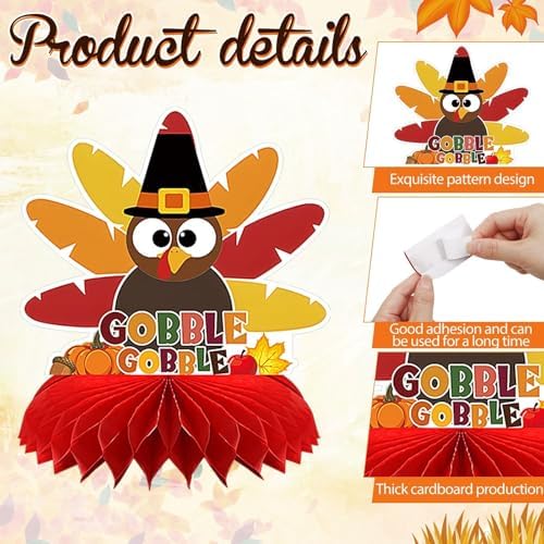 10 Pcs Thanksgiving Honeycomb Centerpieces, Fall Table Decorations