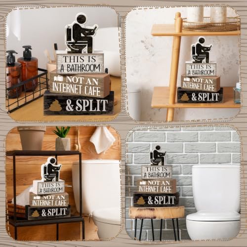 Moucuny 4 Pcs Funny Bathroom Sign, This Is A Bathroom Not An Internet Cafe
