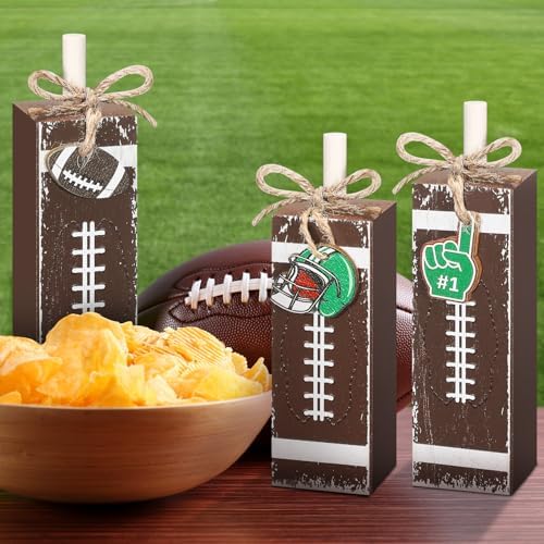 Redbaker 3 Pcs Football Decorations for Home, Football Table Centerpieces