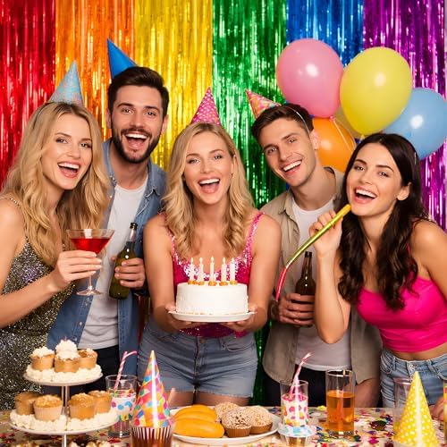 OHOME Back to School Decorations - Rainbow Streamers Backdrop Banner - Last Day of School Decorations for Classroom Decor | Rainbow Party Decorations for Cinco De Mayo Engagement Pride Fiesta Birthday