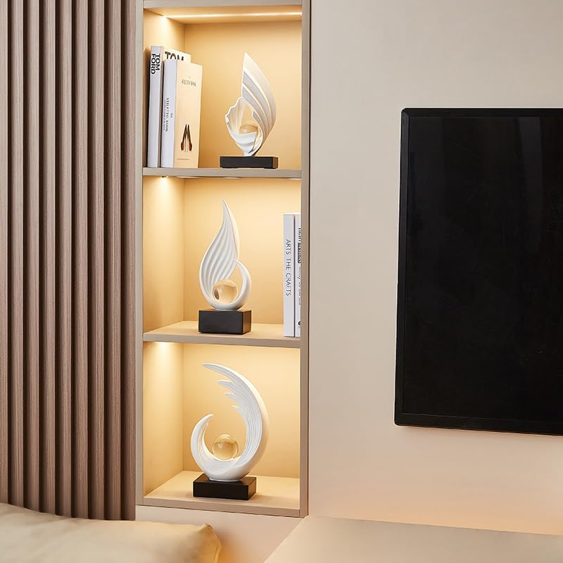 Modern Abstract Art Sculptures / White